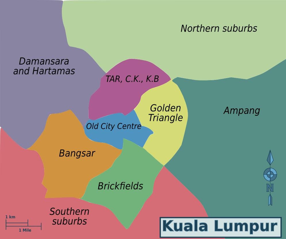 クアラルンプール(KL)の周辺地図